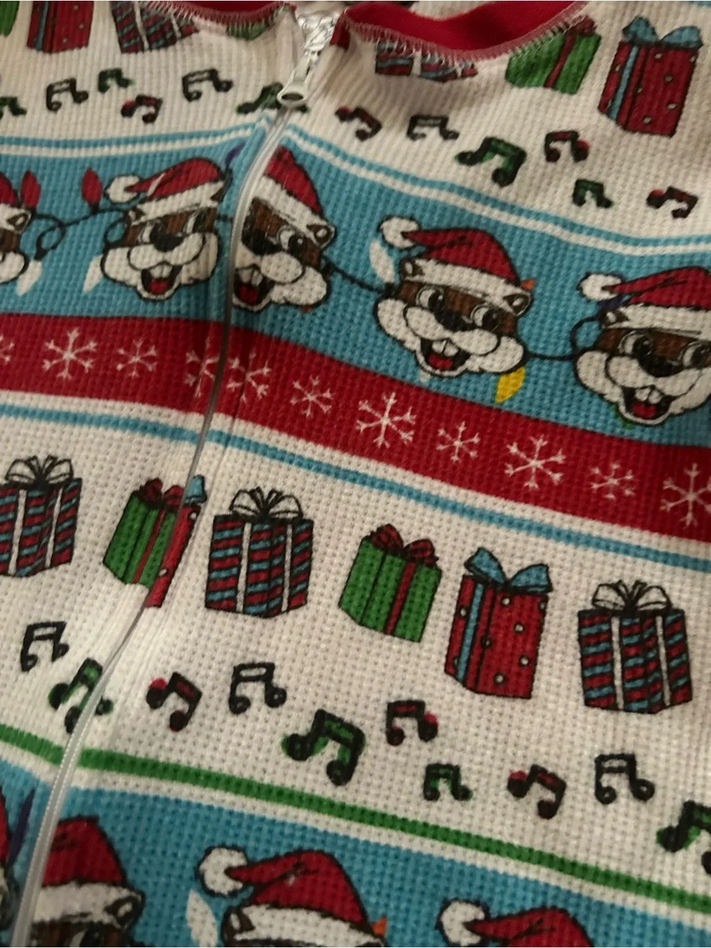 Buc-ee's Christmas Waffle Knit Pajama Onesie Faux Butt Flap Kids Size 5T